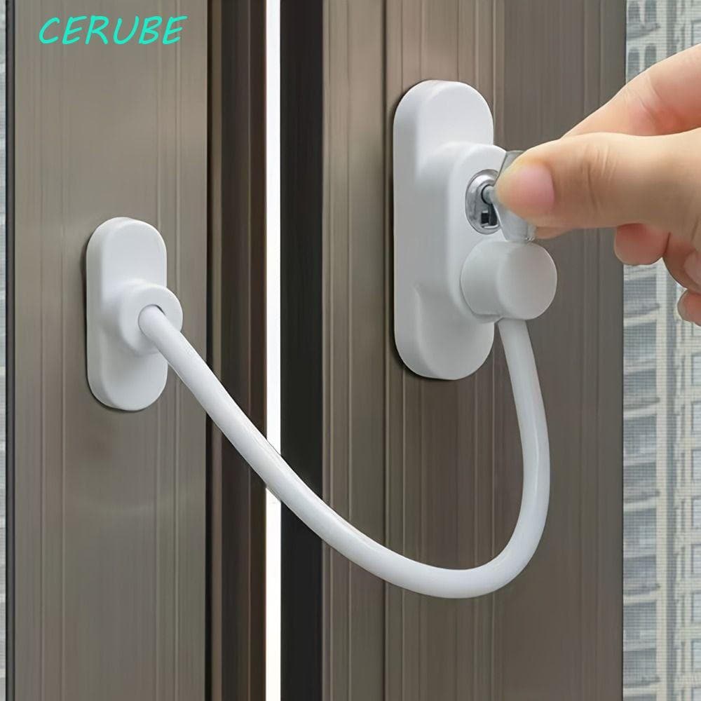 Fechadura De Segurança Para Janela CERUBE , Limitador De Antifurto Espesso , Com 4 Parafusos E 1 Porta De Metal Chave