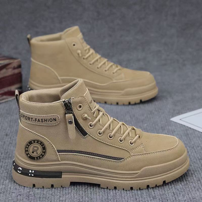 Botas Martin masculinas de cano alto outono estilo britânico retrô montanhismo ao ar livre à prova d'água antiderrapante