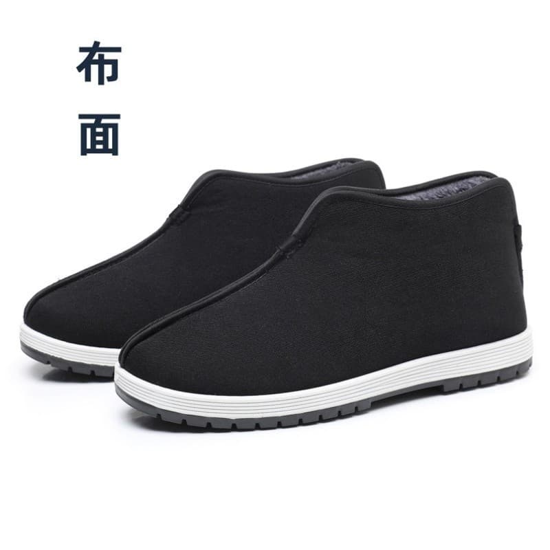 Sapatos de algodão tradicionais à moda antiga feitos à mão para homens e mulheres inverno leve sola de borracha antiderr