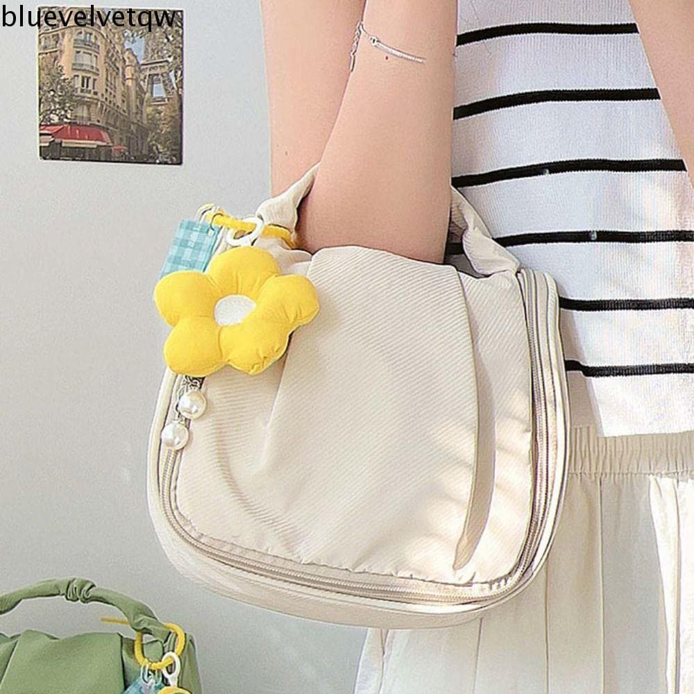 Bolsa Cosmética BLUEVELVETQW Cloud , De Lavagem Com Zíper Armazenamento De Maquiagem , Estojo Plissado Higiene Para Viag