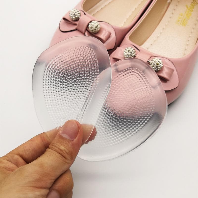 Sapatos de salto alto transparente antepé almofada anti-sola dor Silicone almofada macia pasta pé almofada meio tamanho