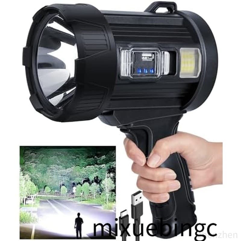 Refletor Recarregável Sigoobal , 2000000 LM Lanterna LED Portátil Super Brilhante De Alto Lúmen , Holofote Alimentado Gr