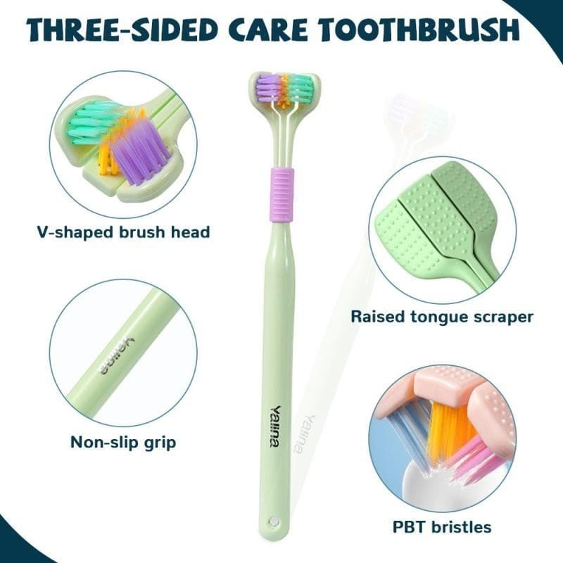 Escova de Dentes 3D Tridimensional de Três Lados com Cerdas Ultrafinas e Macias para Animais de Estimação, Escova de Den