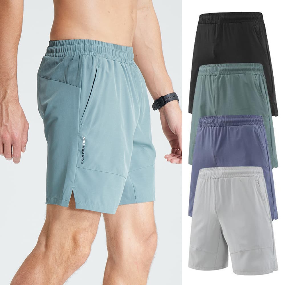 [Estilo mais vendido] Shorts de seda gelada de secagem rápida masculino cor sólida tamanho grande respirável sensação fr