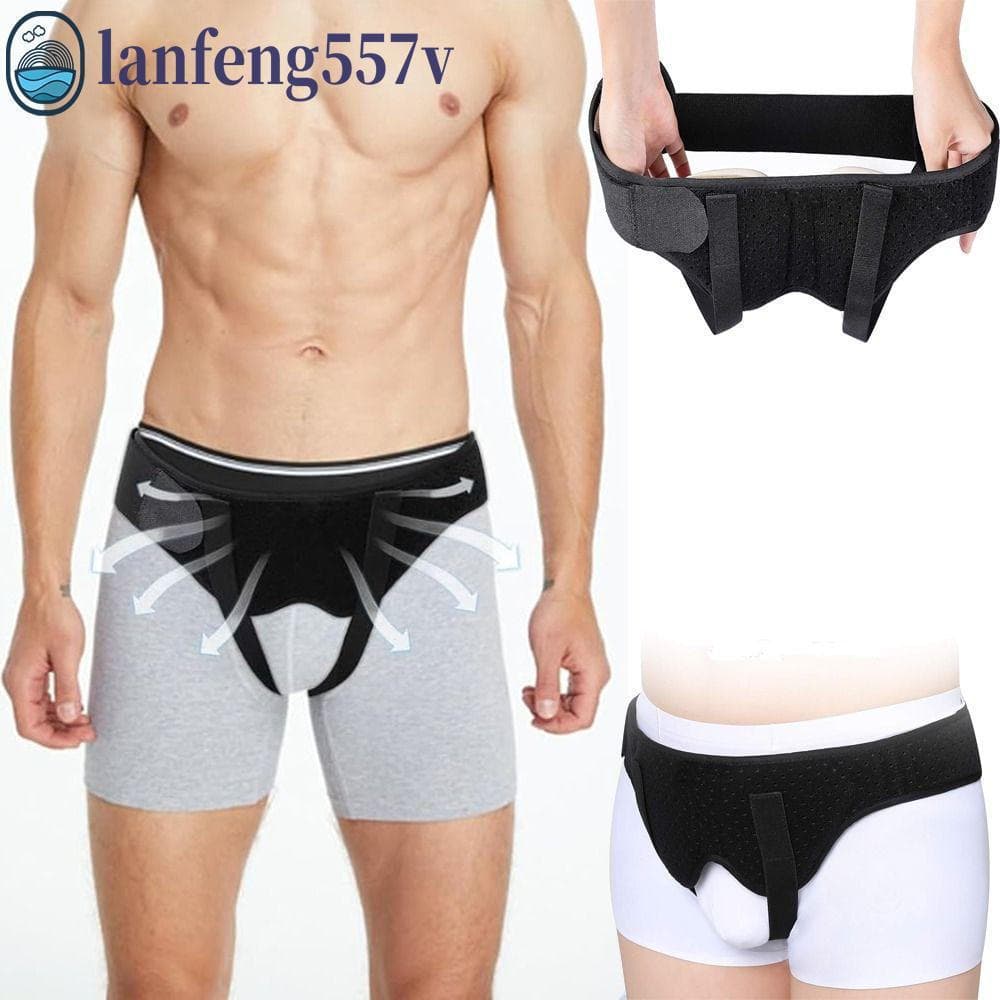 Suporte Para Hérnia Inguinal LANFENG , Cinto De Confortável E Respirável , 2 Almofadas De Compressão Removíveis , Treliç