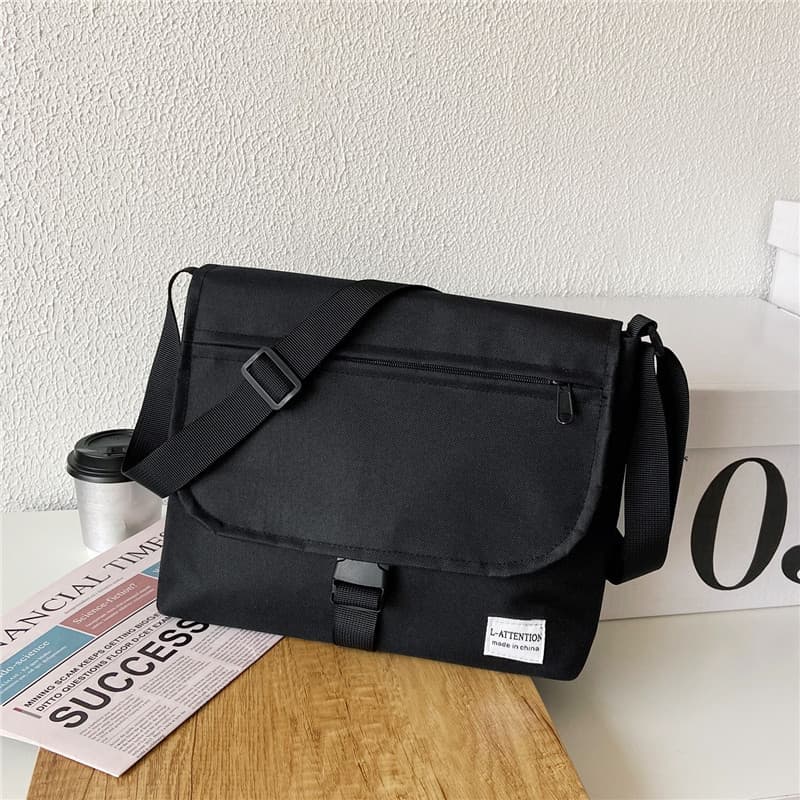 Street Wear mochila masculina japonês coreano Casual saco do mensageiro cor sólida náilon bolsa de ombro grande capacida