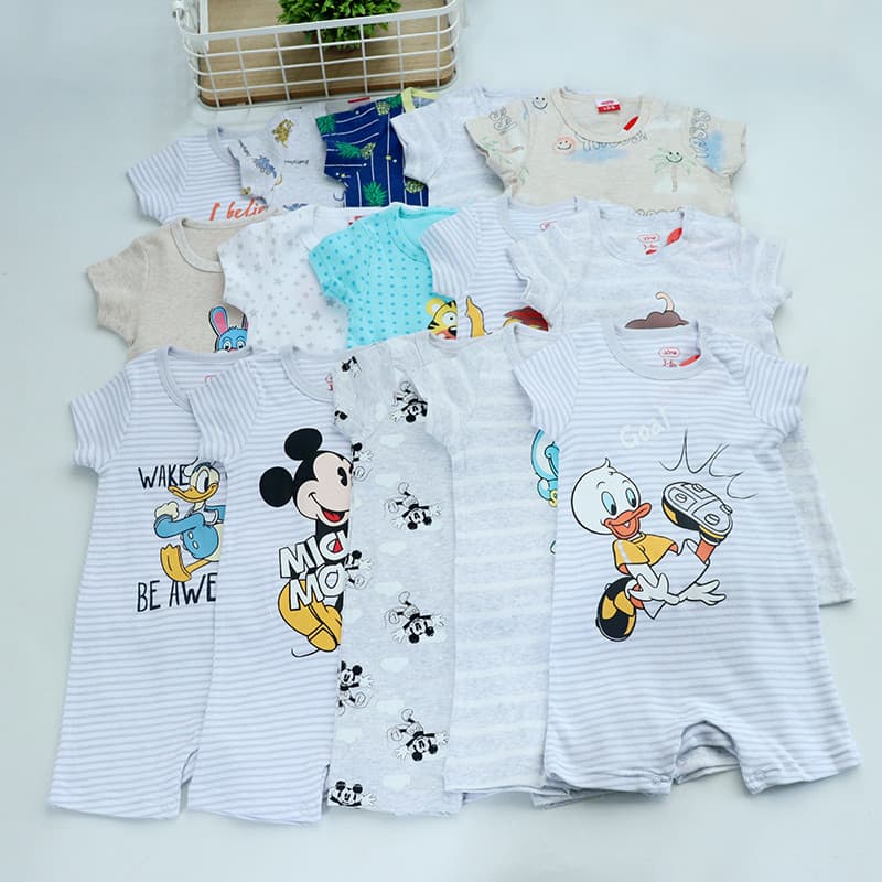 Verão bebê de manga curta macacão curto bebê criança macacão crianças à prova de chute pijamas bebê macacão Boxer macacã
