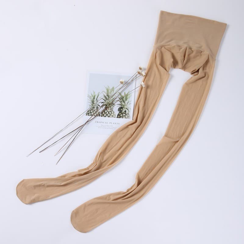 Meias de óleo de cavalo 8D brilhantes 360 graus sem costura lingote virilha cintura alta estilo fino Anti-Snagging meias