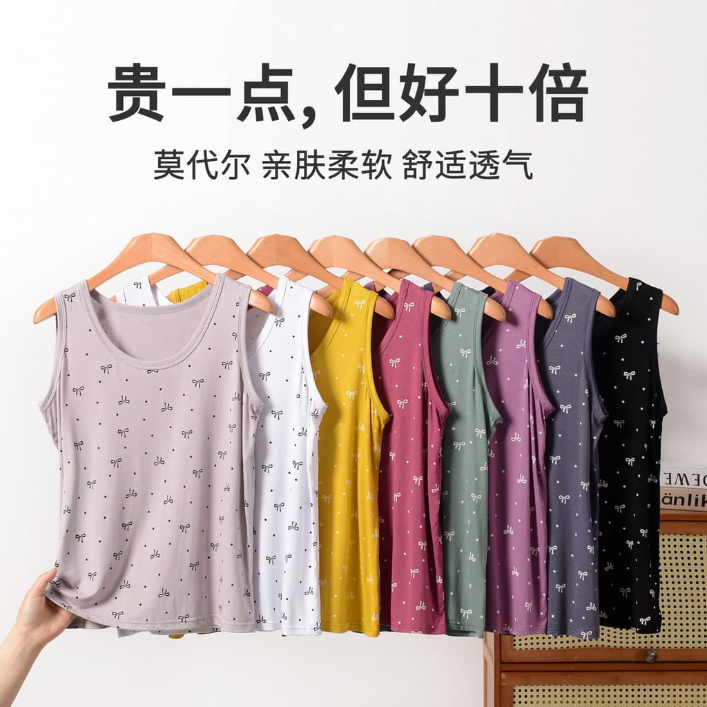 Modal Bowknot colete feminino verão estilo fino tamanho grande camisa de fundo interno em torno do pescoço camisola mais