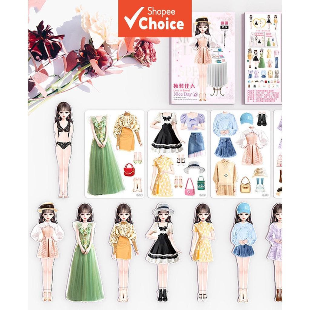 Bonecas de Papel Magnéticas de Princesa para Vestir, Brinquedo Educativo de Faz de Conta, Roupas Adequadas para Meninas