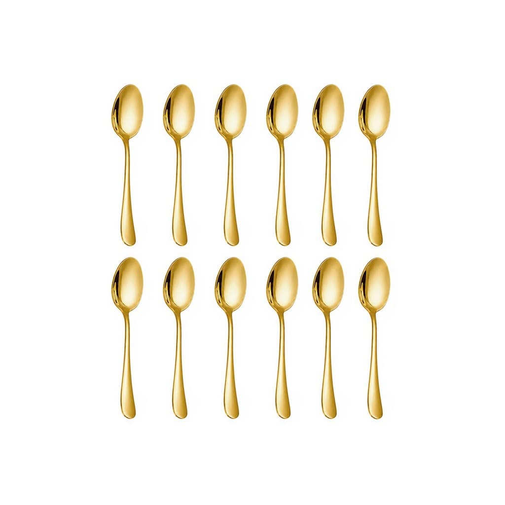 Colher de Cafe Dourado Jogo Colheres Inox Pequena 12un