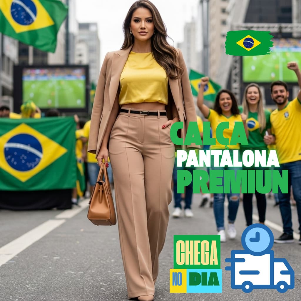 Calça Pantalona Feminina PLUZ ZIZE  Com Cinto Alfaiataria  do PP ate G3  Sofisticação e Conforto