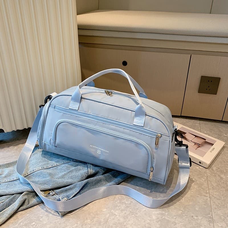 AOSIMAN bolsa de viagem portátil com separação seca e molhada, bolsa de ombro para homens e mulheres, bolsa de viagem, b