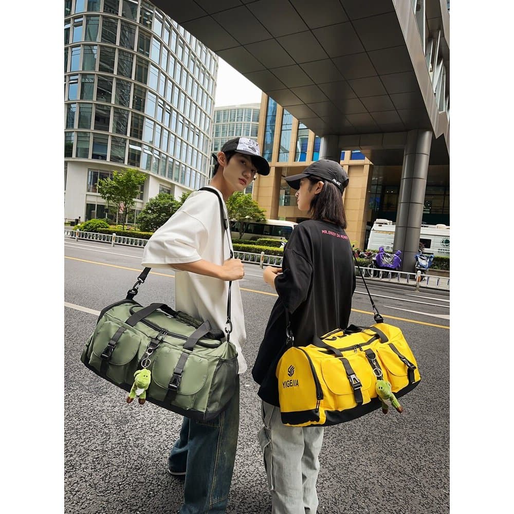 Bolsa de viagem masculina, bolsa de bagagem de mão de grande capacidade, separação seca e molhada, esportiva, academia,