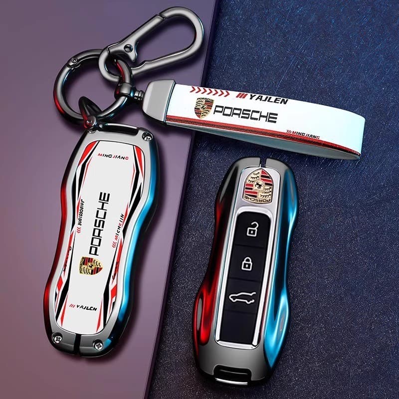 Porsche Track Versão Chave Shell Cayenne Macan Paramela 911/Taycan Chaveiro Capa Decoração Modificada