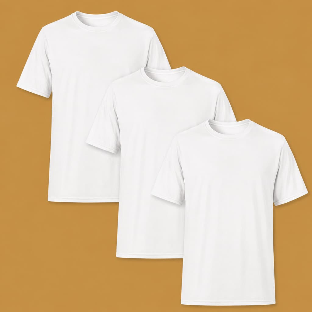 Promoção Kit 3 Camisetas Brancas Masculina Camisa Slim Lisa Básica 100% Algodão