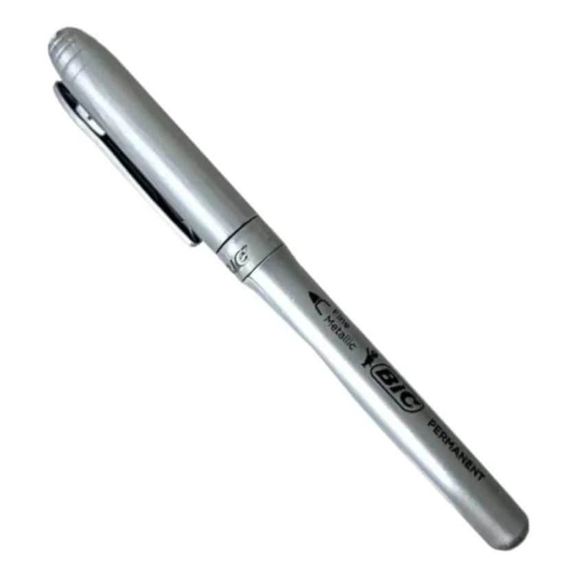 Caneta Marcador Permanente Bic Metálico Prata (silver)