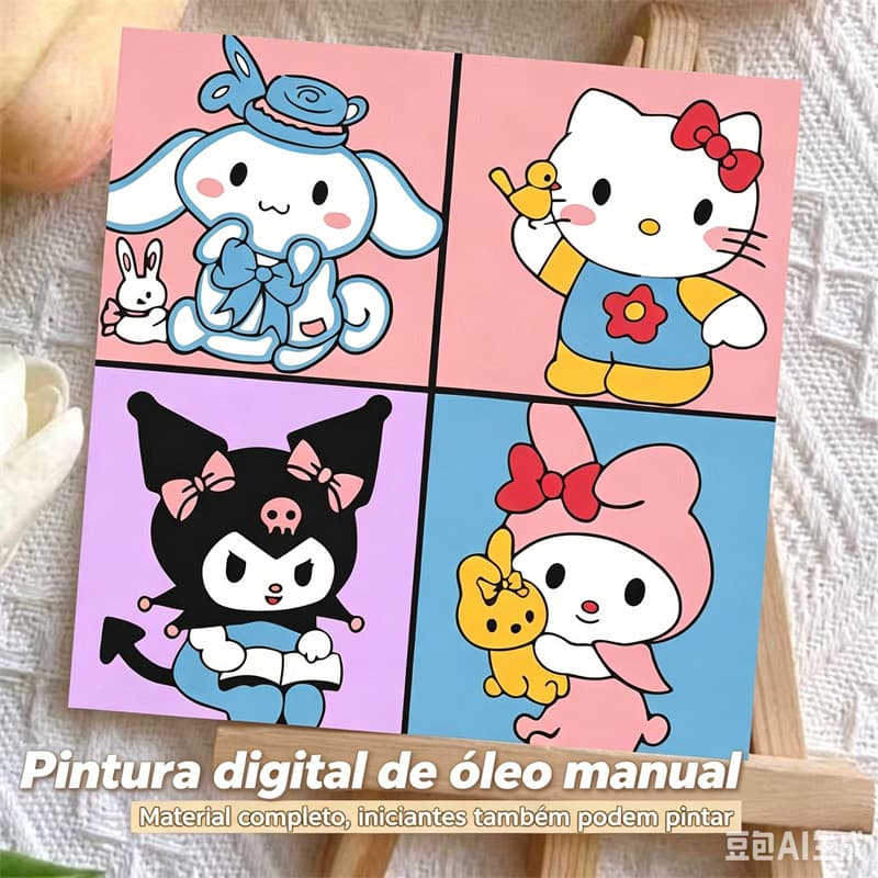 Ponto pintura a óleo Digital diy coloração artesanal Graffiti enviar colegas de classe amigos dos desenhos animados Anim
