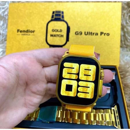 Novo estilo G9 Ultra Pro Golden Wireless Smart Watch, suporte para chamada Bluetooth, unissex, série esportiva PK HK9PRO