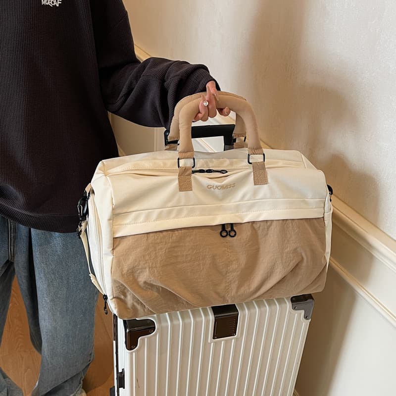 Bolsa de viagem portátil de grande capacidade, moda feminina, bolsa de bagagem de curta distância, viagem masculina, lev