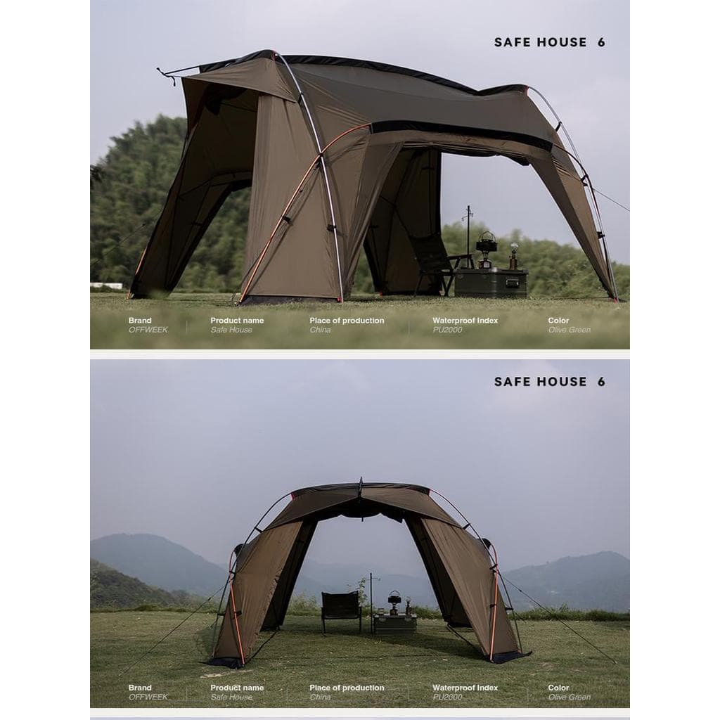 Offweek verde oliva seguro casa túnel tenda ao ar livre requintado acampamento profissional equipamentos de acampamento