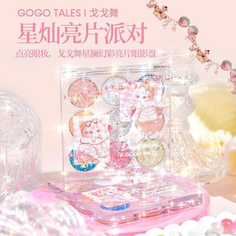 Gogo dança estrela Lan magia lantejoulas paleta de sombra pérola Glitter pó multicolorido cor menina criativa paleta de