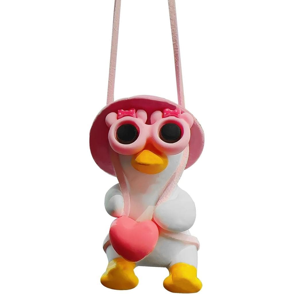 Ornamento de Pato Balançante para Pendurar no Carro: Acessório para o Espelho Retrovisor Interno de Carros, Caminhões, J