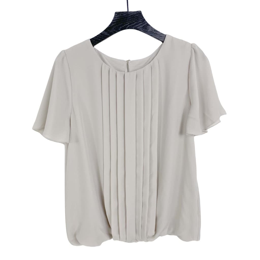 H3152 japonês único novo estilo feminino em torno do pescoço plissado cor sólida Chiffon camisa bainha elástica Design d