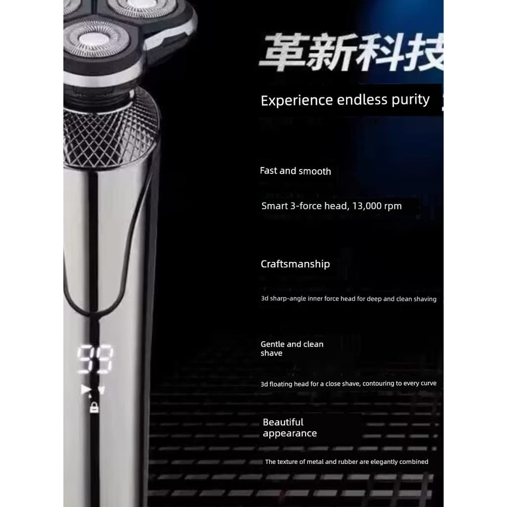 barbeador eletrico masculino Barbeador elétrico de alta potência, barbeador multifuncional masculino, inteligente, molha