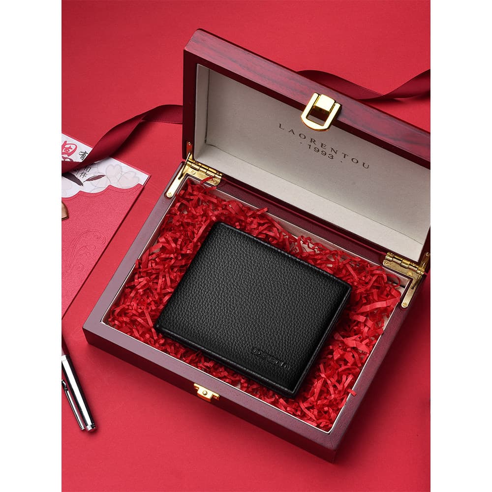 carteira masculina carteira masculina com ziper Porta-cartões de couro genuíno genuíno Bolsa para documentos Carteira de