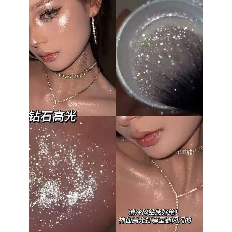 Pó Solto Brilhante G!!Marcador de diamante Glitter maquiagem nupcial pescoço clavícula corpo iluminador iluminador