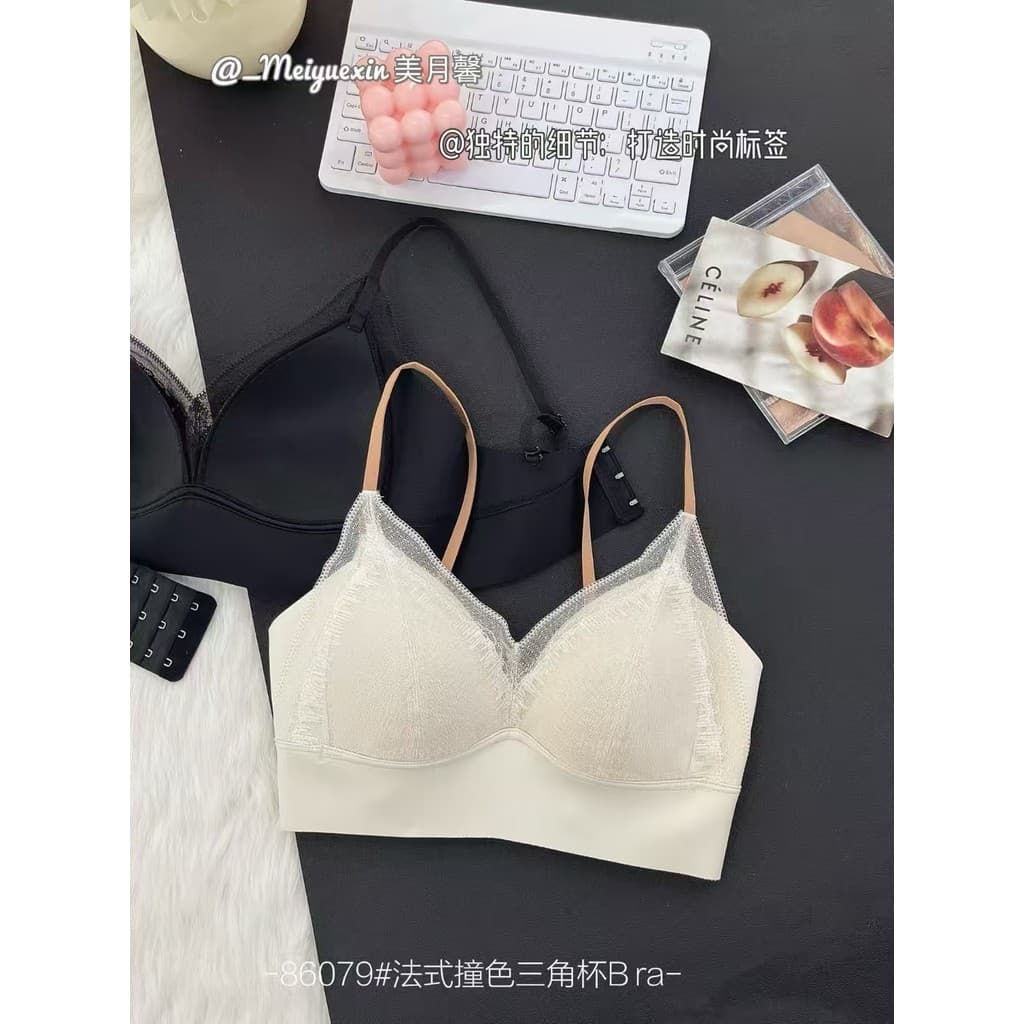 Linda lua Xin ADS86079 gota de água pequeno peito plano renda linda volta fixa copo fino roupa interior feminina sutiã a