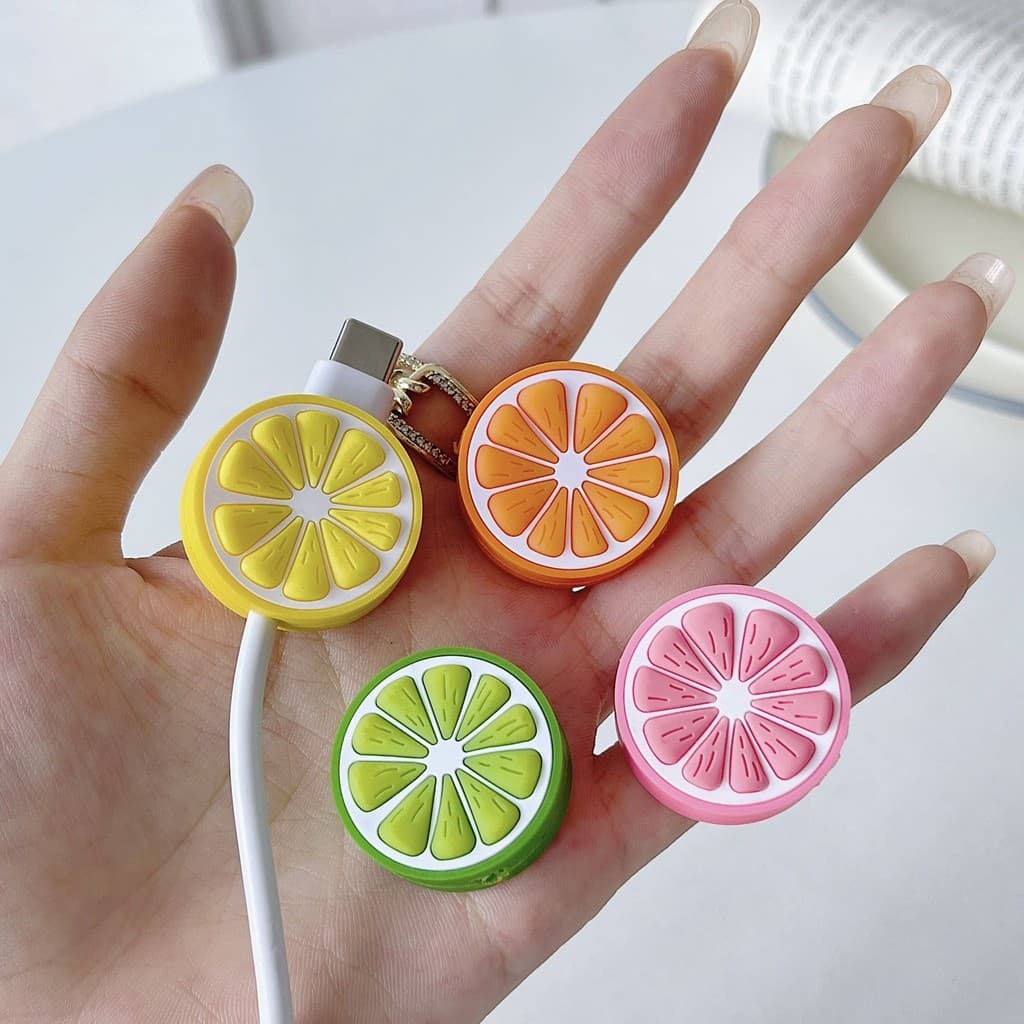 Bonito Dos Desenhos Animados Linha De Dados Cabeça Proteção Capa Compatível Para iPhone Geral Carregador Cabo Protetor C