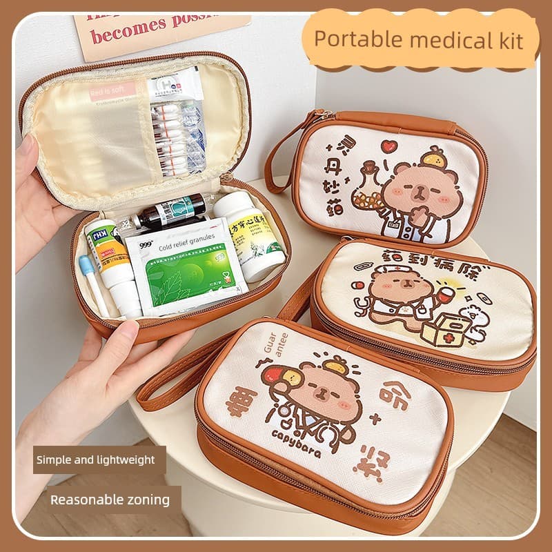 Lingdan Miaoyao medicina Kapibara viagem portátil saco de medicina saco de armazenamento de medicina portátil caixa de m