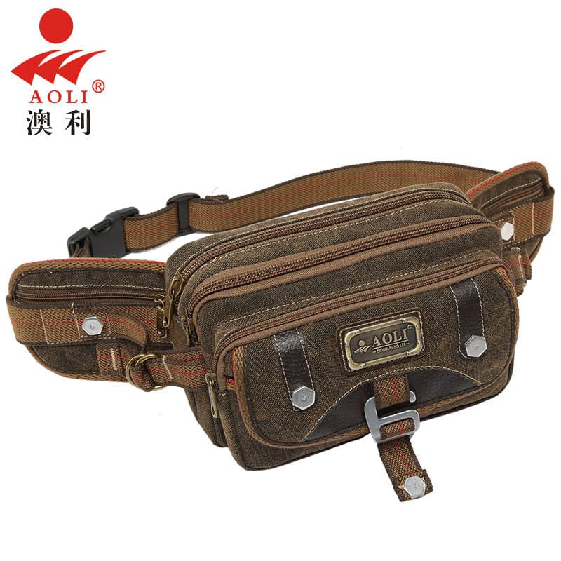 Nova bolsa de cintura masculina multifuncional bolsa de lona para celular bolsa de ombro bolsa mensageiro bolsa de peito