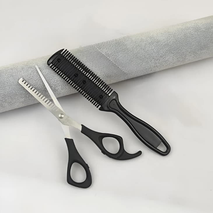 Kit Profissional De Cabeleireiro Toki – Conjunto Com Tesoura E Pente Desbastador