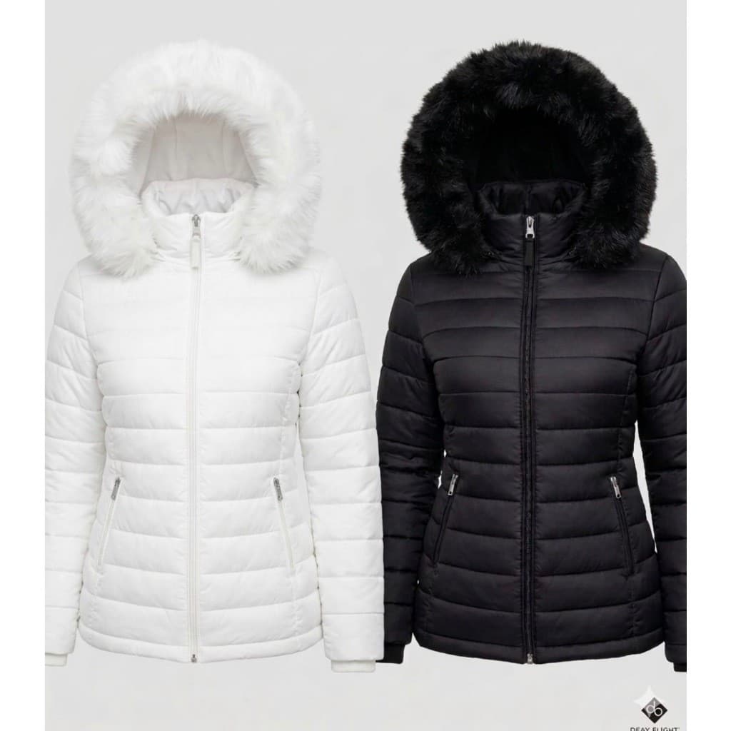 Kit 2 ou Unidade BOMBER Puffer Feminina com Pelinho no Capuz Ideal para Frio