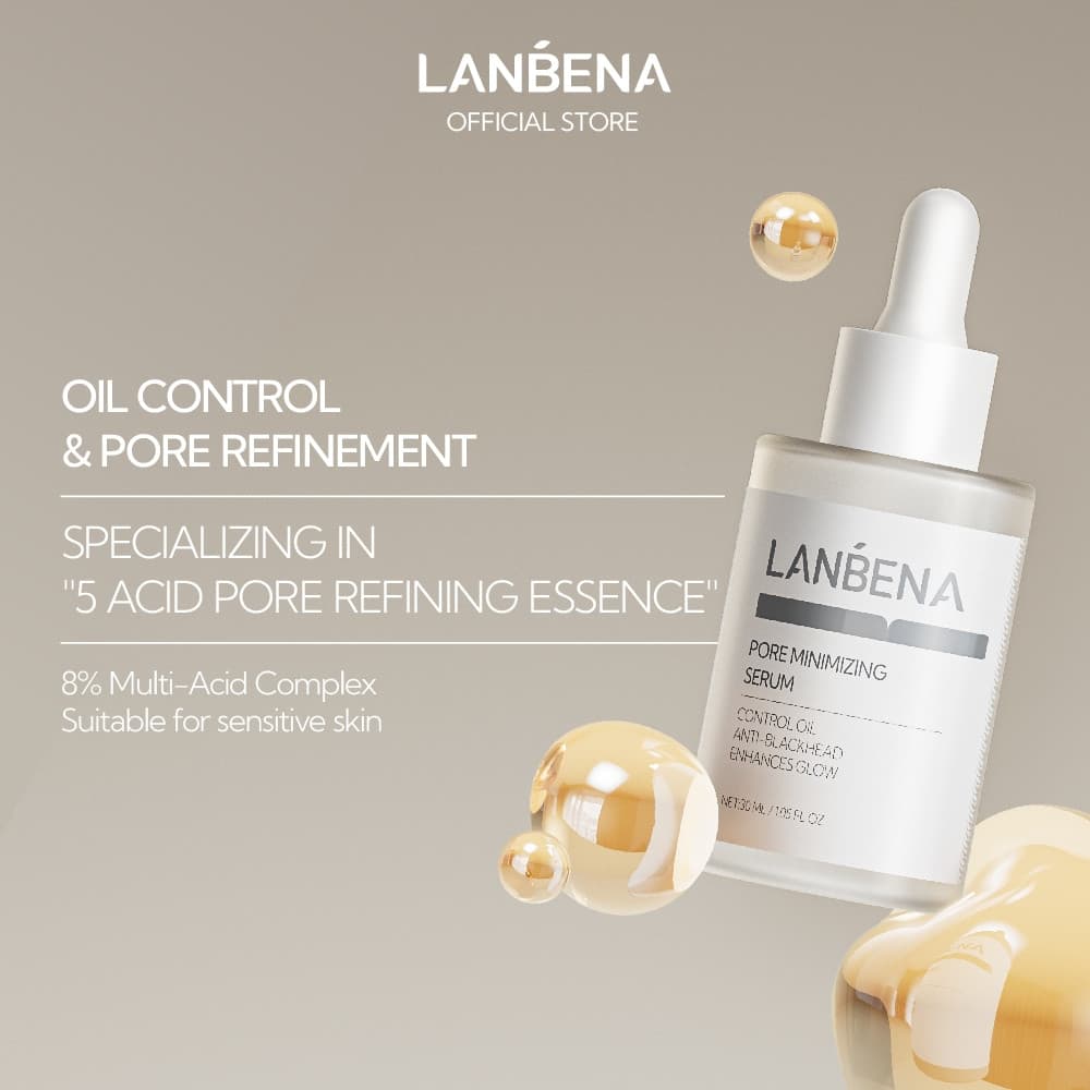 LANBENA Sérum Anti-Acne com Ácido Hialurônico, Ouro 24K e Seis Peptídeos para Redução de Poros, Hidratante e Nutritivo 3