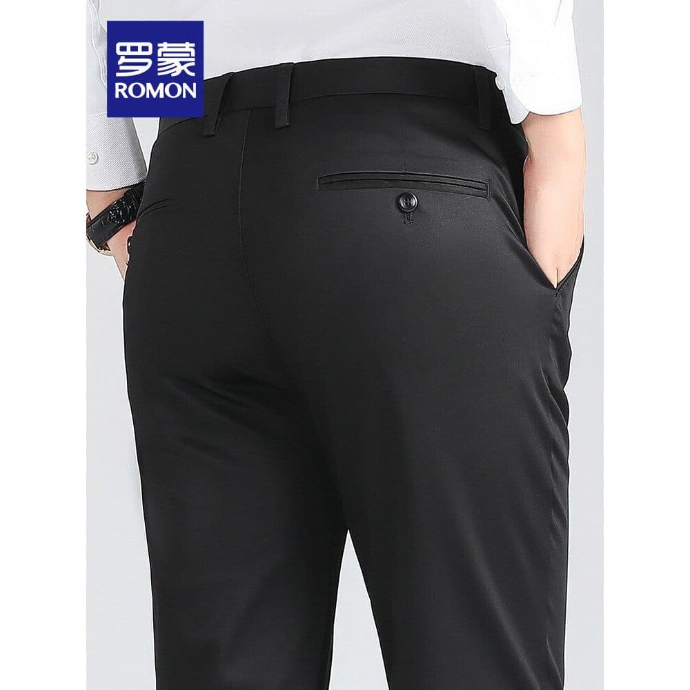 [Queda direta + calor de lã] Calça Casual masculina Romon 2025 inverno profissional Stretch calça reta masculina