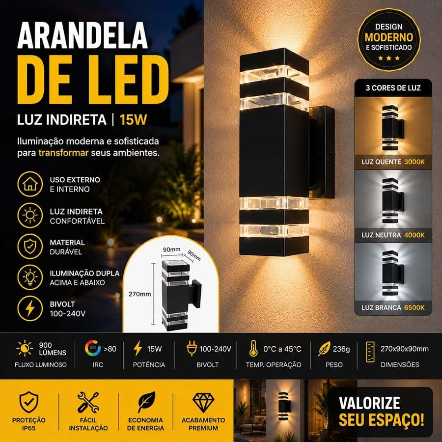 Luminária De Parede Quadrada Em Alumínio, Dupla Cabeça E Dupla Camada, Design Moderno