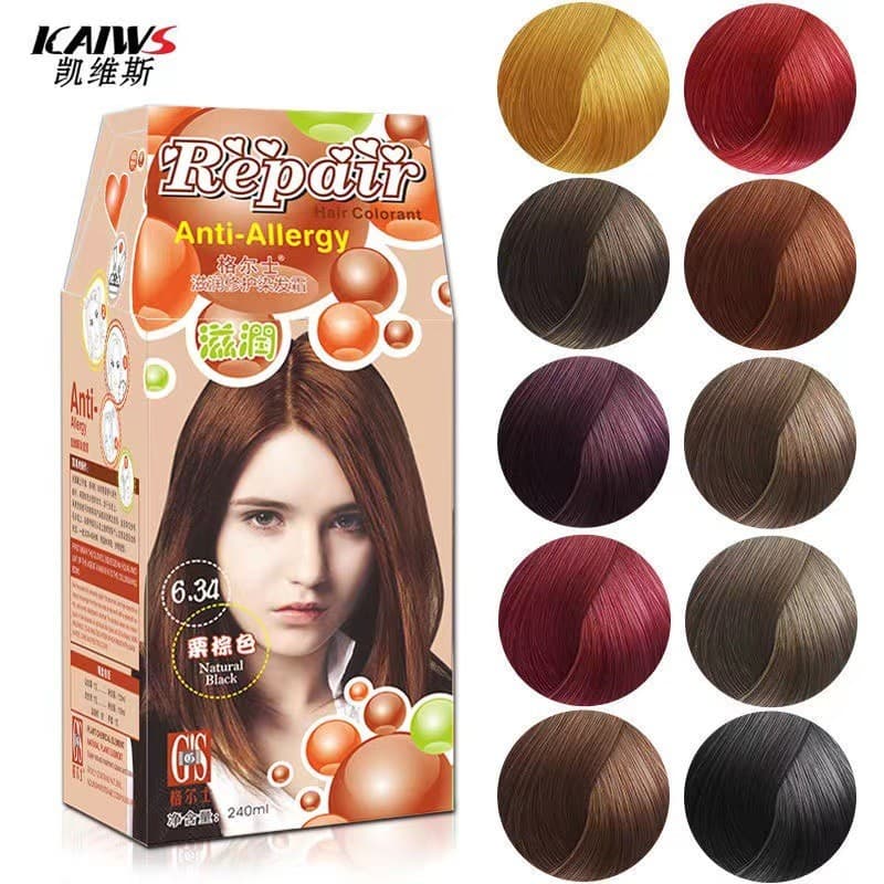 Kevice planta fragrância colorida tintura de cabelo tintura de cabelo fixação cor cabeça cor preta tintura de cabelo con