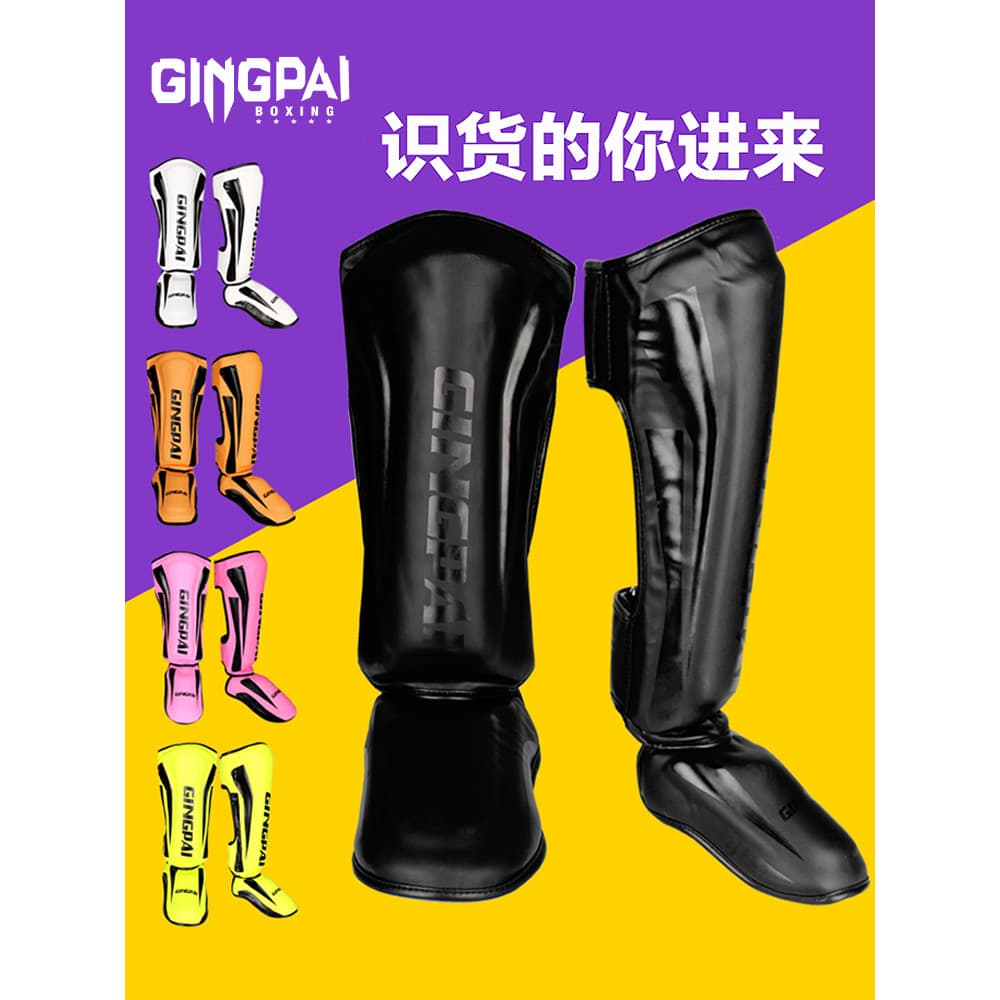 Muay Thai leggings Sanda luta peito do pé volta guardas boxe engrossado luta guardas tornozelo Taekwondo leggings placa