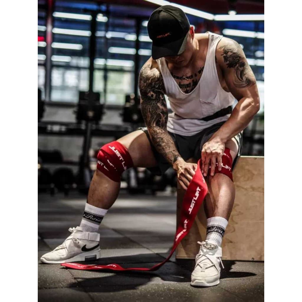 JUST LIFT Panda Joelheiras genuínas Cotoveleiras Cotovelo Gravata Joelho Agachamento Deadlift Dupla Utilização
