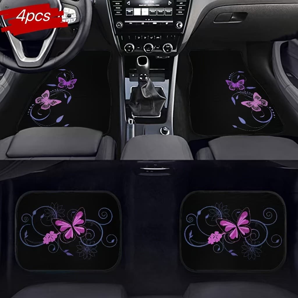 Conjunto de 4 peças de tapetes universais para pés de carro, tapetes de carro para todos os climas, adequados para a mai