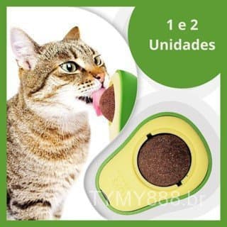 Brinquedo para gato em formato de abacate contendo erva-dos-gatos natural