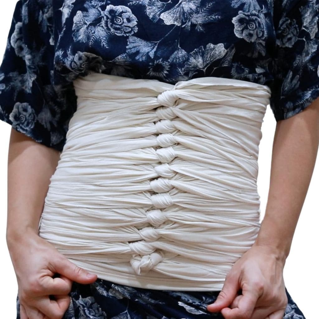 Faixa Abdominal Bengkung, Faixa Pós-parto de Algodão Orgânico, Suporte para Quadril e Cintura (Branco Sujo) RRPC