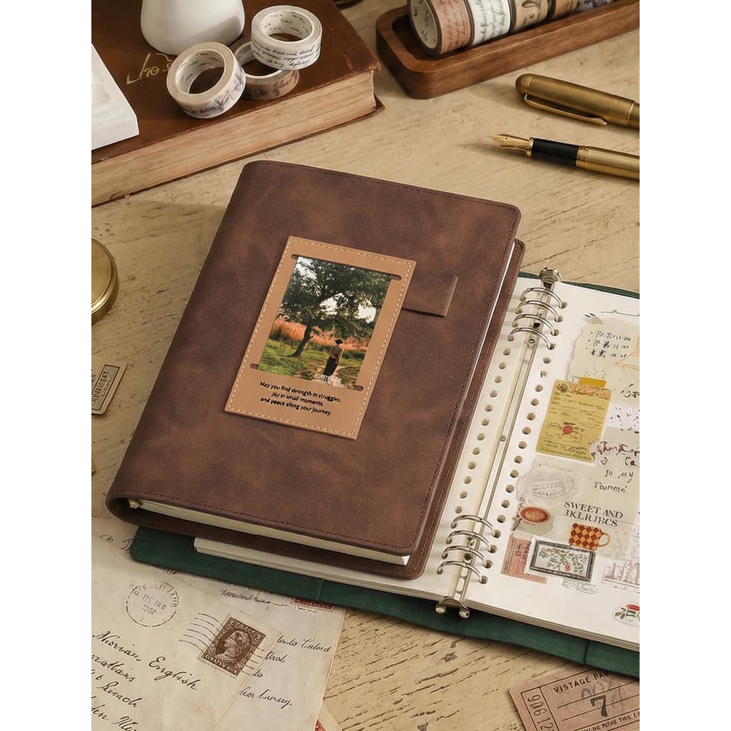 Manual de folhas soltas Manual japonês de alta qualidade a5 Caderno em branco Superfície de couro macio Esboço Pintura D