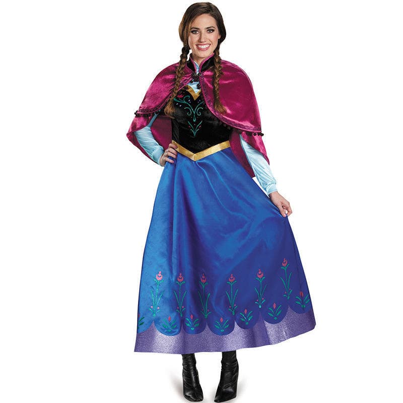Traje de Halloween cosplay Anime princesa Anna vestido adulto vestido cosplay traje congelado