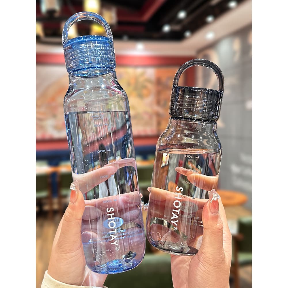 Tritan Outdoor Homens Mulheres Simples Com Escala Transparente Handy Cup Portátil Fresco Estudante Copo de Beber Direto