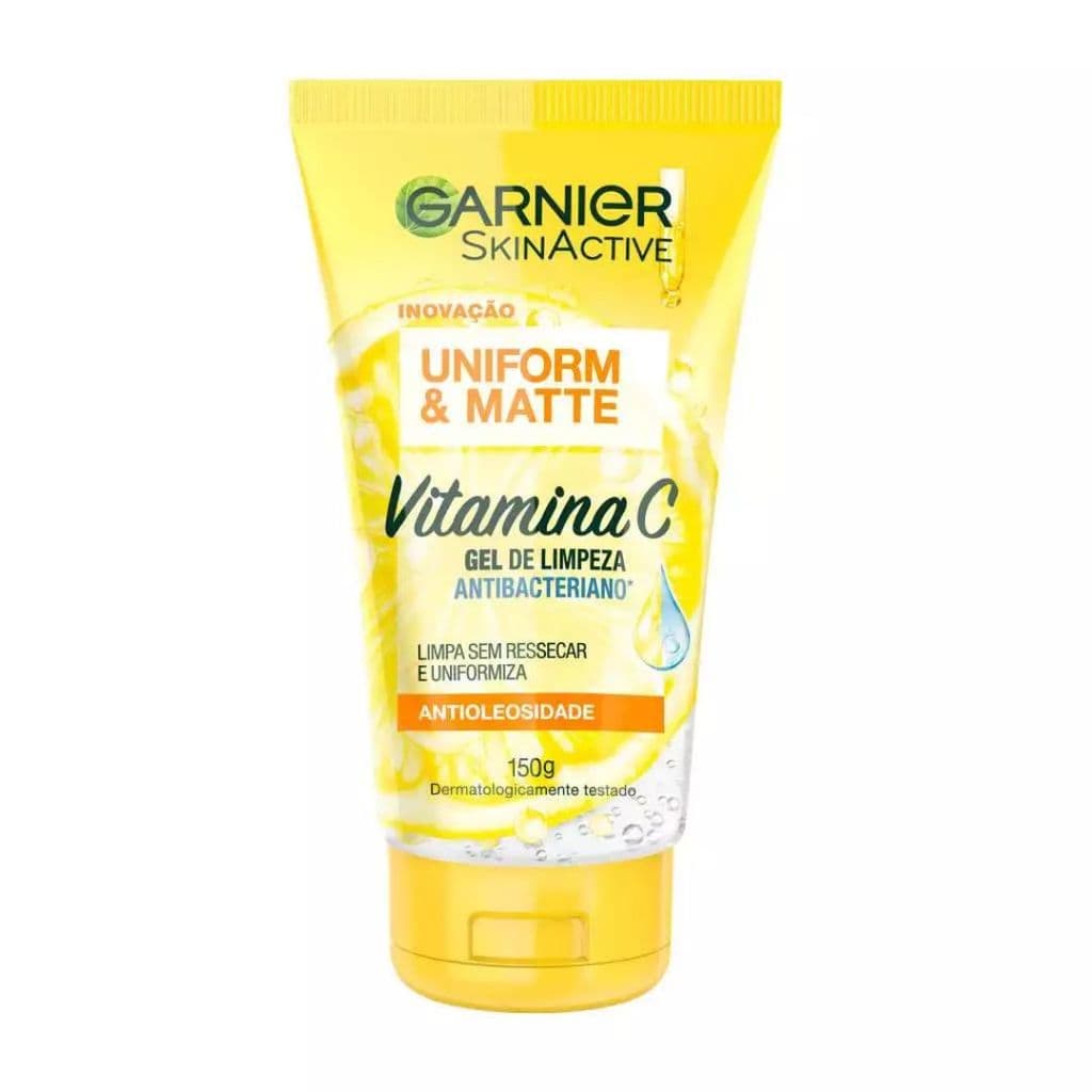 Gel de Limpeza Facial Antibacteriano Garnier Uniform & Matte Vitamina C, 150m